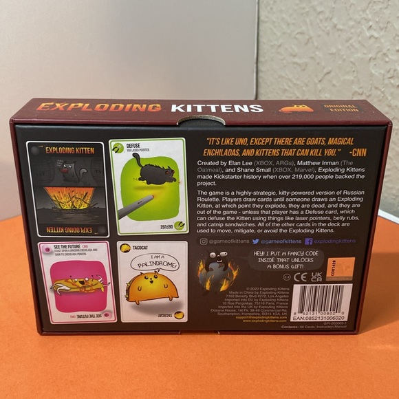 NWOT Original Edition Exploding Kittens Ages 7+ 2-5 Players - Picture 2 of 4